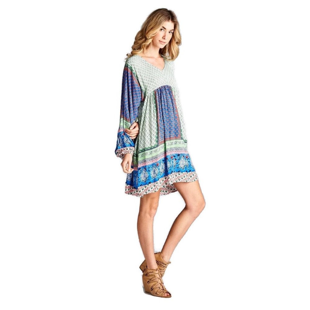 Velzera Paisley Color Block Dress